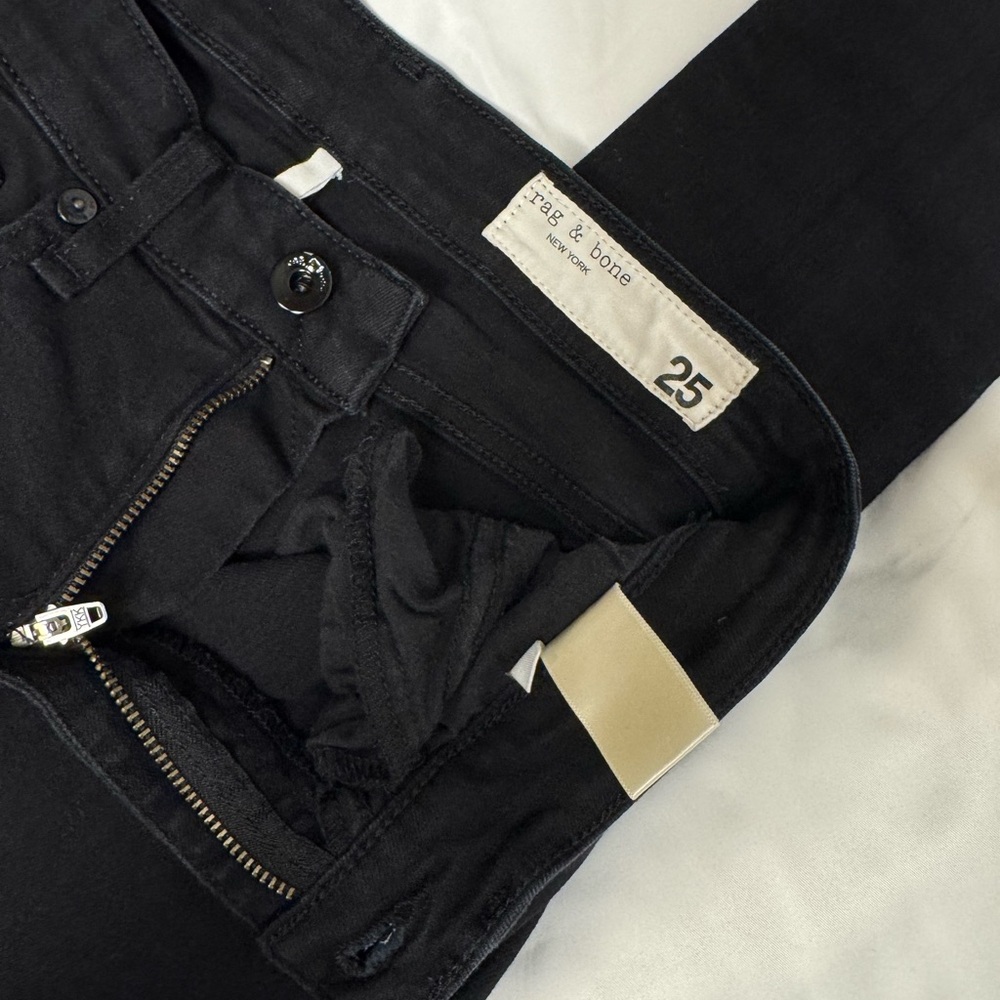 Rag & Bone Black Skinny Jeans Size 25 High Rise Stretch Denim